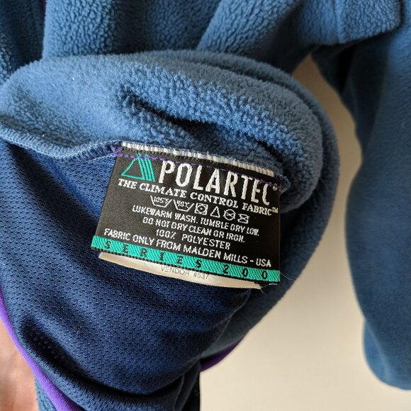 Vintage 90s MEC Fleece Polartec Full Zip Up Jacket Flower Motif - Picture 5 of 7